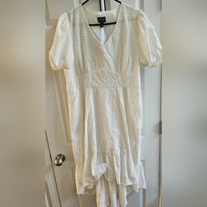 White Eyelet Dress With Side Pockets